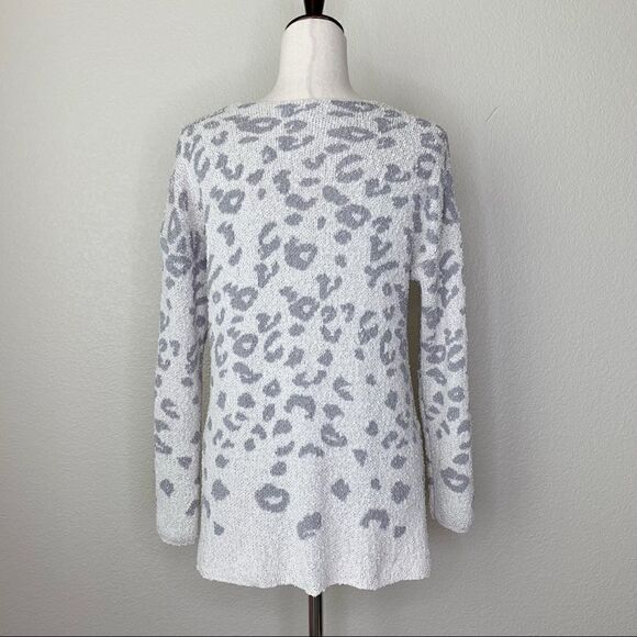 NWOT Knox Rose Leopard Textured V-Neck Pullover High-Low Hem Sweater - Picture 10 of 13